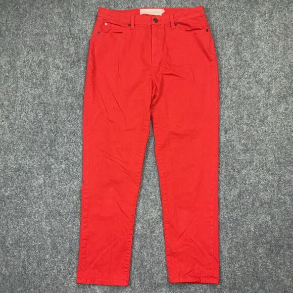 Soft Surroundings Jeans Womens Size 10 Red Denim Ankle - Picture 1 of 10